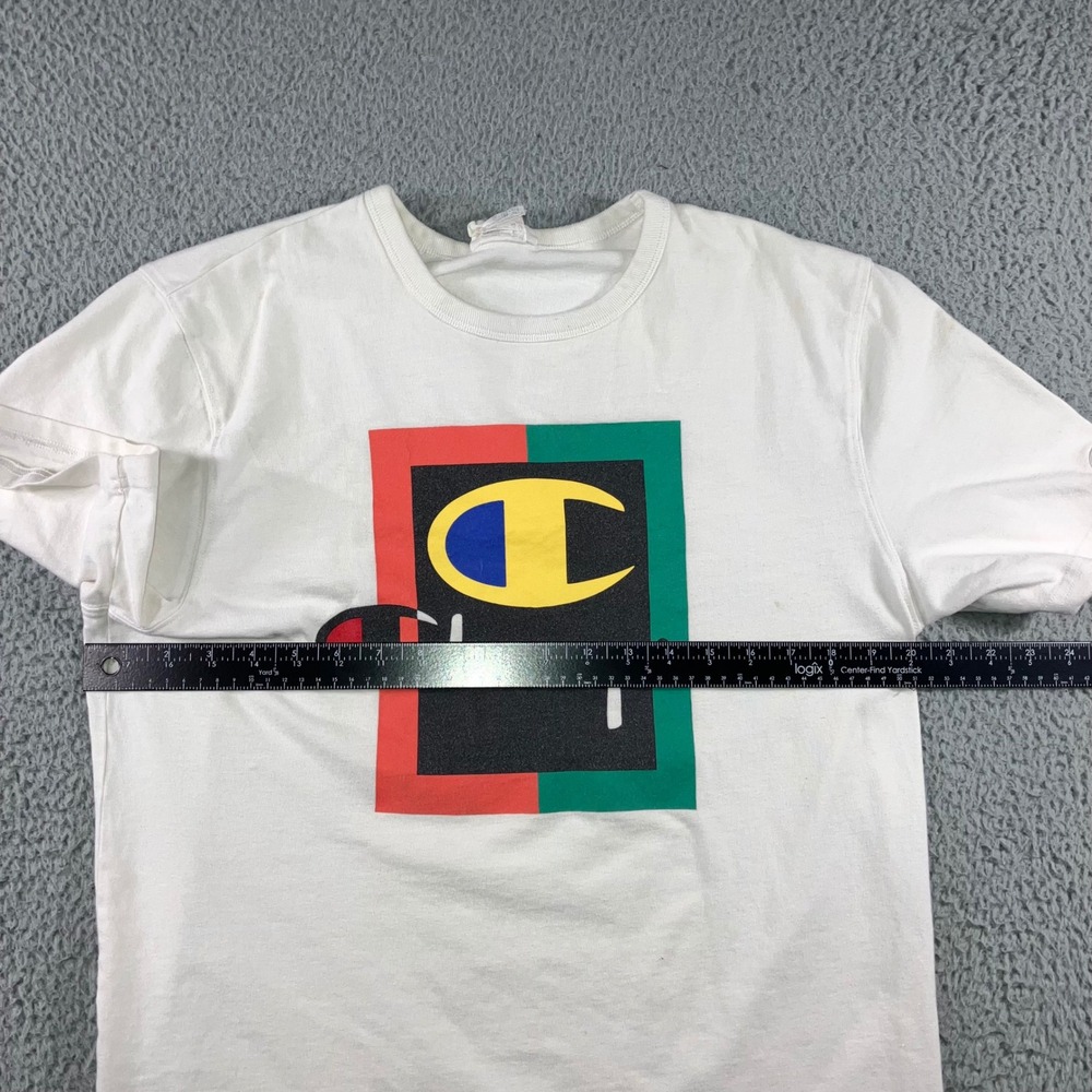 Vintage Champion Graphic T Shirt Men L Colorblock Logo 90s Retro Y2K Streetwear‎ - Picture 5 of 10